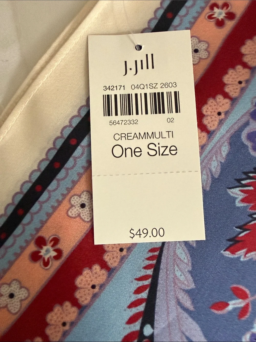 J.Jill printed square scarf 25X25 new in packaging.